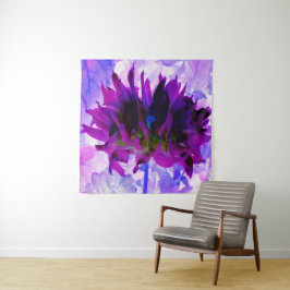 Atemberaubende Lila und schwarze Kaktus Dahlia Wandteppich