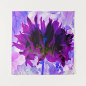 Atemberaubende Lila und schwarze Kaktus Dahlia Wandteppich (Vorderseite)