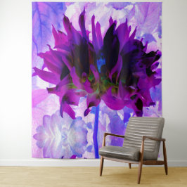 Atemberaubende Lila und schwarze Kaktus Dahlia Wandteppich