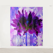 Atemberaubende Lila und schwarze Kaktus Dahlia Wandteppich (Vorderseite)