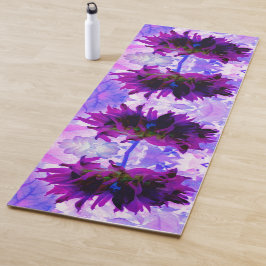Atemberaubende Lila und schwarze Kaktus Dahlia Yogamatte
