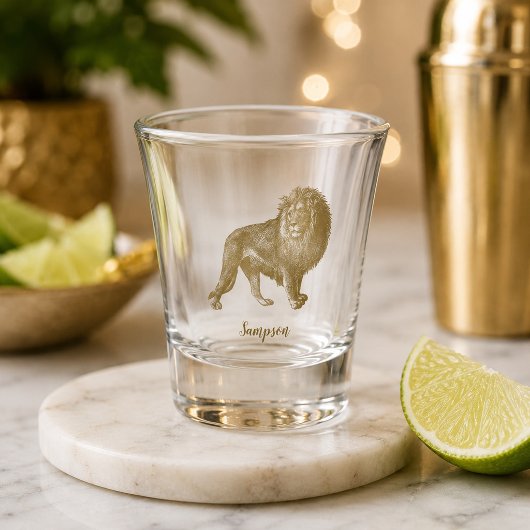 Atemberaubende Lion Schnapsglas