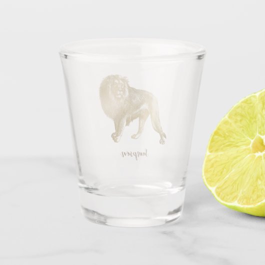 Atemberaubende Lion Schnapsglas (Rückseite)