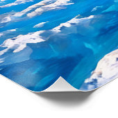 Atemberaubende Luftsicht auf schneebedeckte Berge Poster (Ecke)