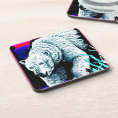 Atemberaubende Malerei eines Eisbären. Jetzt kaufe Getränkeuntersetzer (Linke Seite)