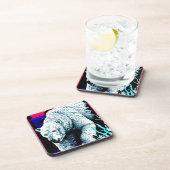 Atemberaubende Malerei eines Eisbären. Jetzt kaufe Getränkeuntersetzer (Rechte Seite)