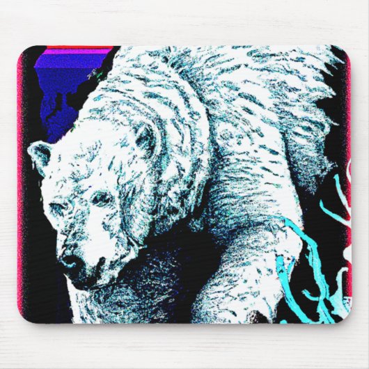 Atemberaubende Malerei eines Eisbären. Jetzt kaufe Mousepad (Vorne)