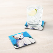 Atemberaubende Malerei eines Eisbärenkubs. Jetzt k Getränkeuntersetzer (Rechte Seite)