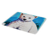 Atemberaubende Malerei eines Eisbärenkubs. Jetzt k Schneidebrett (Ecke)