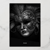 Atemberaubende Masquerade zum Geburtstag Folieneinladung (Rückseite)