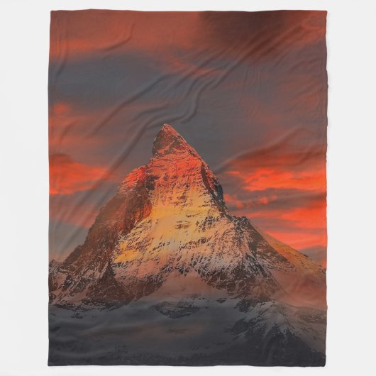 Atemberaubende matterhornrote Himmelslandschaft Fleecedecke (Vorderseite)