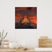 Atemberaubende matterhornrote Himmelslandschaft Poster (Küche)