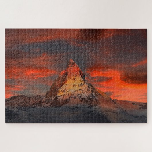 Atemberaubende matterhornrote Himmelslandschaft Puzzle (Horizontal)