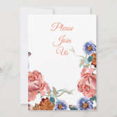 Atemberaubende mehrfarbige Blume zum Hochzeitsempf Einladung (Rückseite)