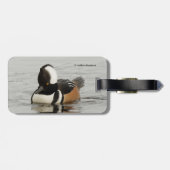 Atemberaubende Merganser-Ente am Teich Gepäckanhänger (Rückseite horizontal)