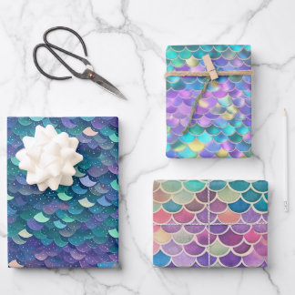 Atemberaubende Mermaid Schwanz Collection Geschenkpapier Set