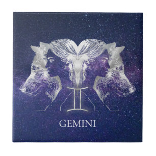 Atemberaubende Milchstraße Sky Gemini Zodiac Sign Fliese