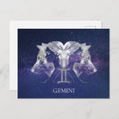 Atemberaubende Milchstraße Sky Gemini Zodiac Sign Postkarte (Vorne/Hinten)