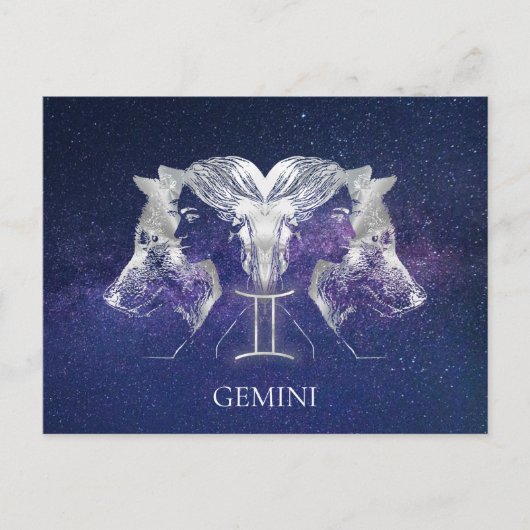 Atemberaubende Milchstraße Sky Gemini Zodiac Sign Postkarte (Vorderseite)