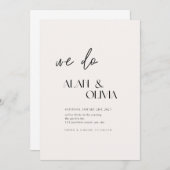 Atemberaubende Minimalistische Verlobung "We Do" Einladung (Vorne/Hinten)