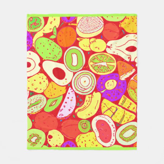 Atemberaubende Mischungen von Fruchtmustern. Jetzt Fleecedecke (Vorderseite)