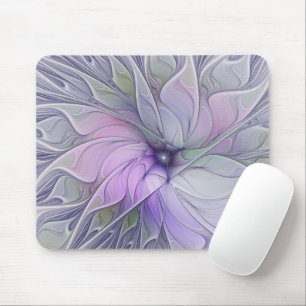Atemberaubende moderne abstrakte fraktale Blumenku Mousepad