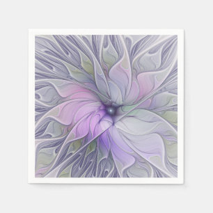 Atemberaubende moderne abstrakte fraktale Blumenku Serviette