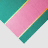 Atemberaubende moderne rosa und grüne Streifen Seidenpapier (Detail)