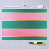 Atemberaubende moderne rosa und grüne Streifen Seidenpapier (Handwerk)