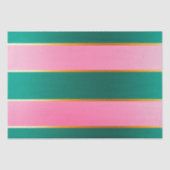 Atemberaubende moderne rosa und grüne Streifen Seidenpapier (Vorderseite)