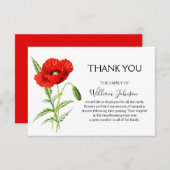 Atemberaubende Mohnblume Beerdigung Dankeskarte (Vorne/Hinten)