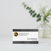 Atemberaubende Monochrome Graustreifen Visitenkarte (Stehend Vorderseite)