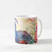Atemberaubende Monogram Peacock-Tasse Kaffeetasse (VorderseiteRechts)