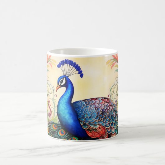 Atemberaubende Monogram Peacock-Tasse Kaffeetasse (Mittel)