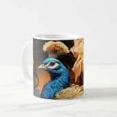 Atemberaubende Monogram Peacock-Tasse Kaffeetasse (Vorderseite Links)