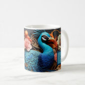 Atemberaubende Monogram Peacock-Tasse Kaffeetasse (VorderseiteRechts)