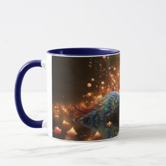 Atemberaubende Monogram Peacock-Tasse Tasse (Links)