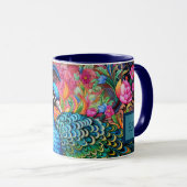 Atemberaubende Monogram Peacock-Tasse Tasse (VorderseiteRechts)