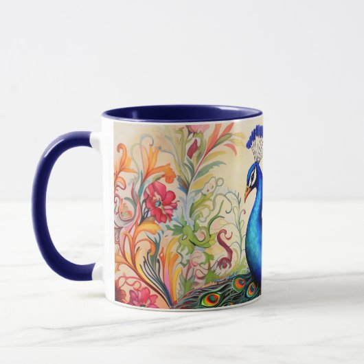 Atemberaubende Monogram Peacock-Tasse Tasse (Links)