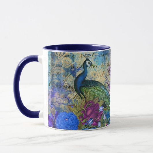 Atemberaubende Monogram Peacock-Tasse Tasse (Links)