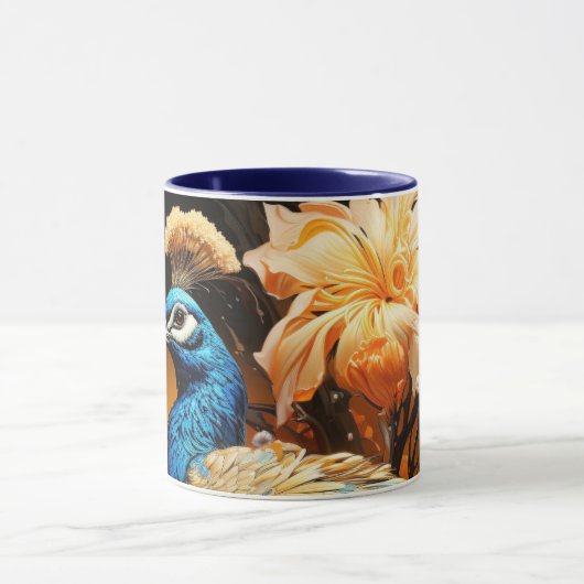 Atemberaubende Monogram Peacock-Tasse Tasse (Zentrum)