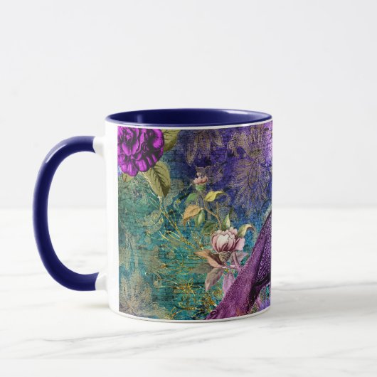 Atemberaubende Monogram Peacock-Tasse Tasse (Links)