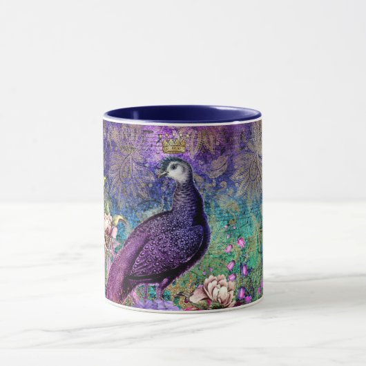 Atemberaubende Monogram Peacock-Tasse Tasse (Zentrum)