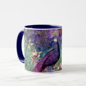Atemberaubende Monogram Peacock-Tasse Tasse (Vorderseite Links)