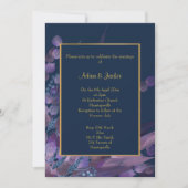 ATEMBERAUBENDE NAVY LILA EUCALYPTUS WEDDING CUSTOM EINLADUNG (Vorderseite)