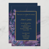 ATEMBERAUBENDE NAVY LILA EUCALYPTUS WEDDING CUSTOM EINLADUNG (Vorne/Hinten)