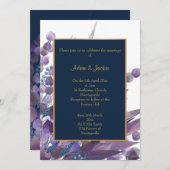 ATEMBERAUBENDE NAVY WHITE EUCALYPTUS WEDD CUSTOM EINLADUNG (Vorne/Hinten)