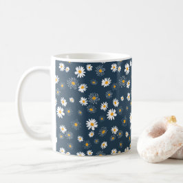 Atemberaubende Navy Yellow Classic Daisy Blume Kaffeetasse