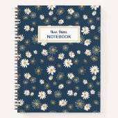 Atemberaubende Navy Yellow Classic Daisy Blume Notizblock (Vorderseite)