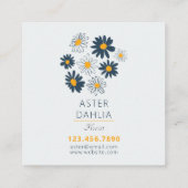 Atemberaubende Navy Yellow Classic Daisy Blume Quadratische Visitenkarte (Rückseite)